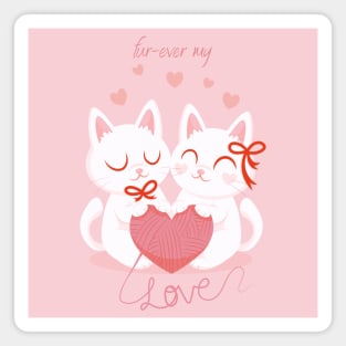 Forever my Love Cats Couple Magnet